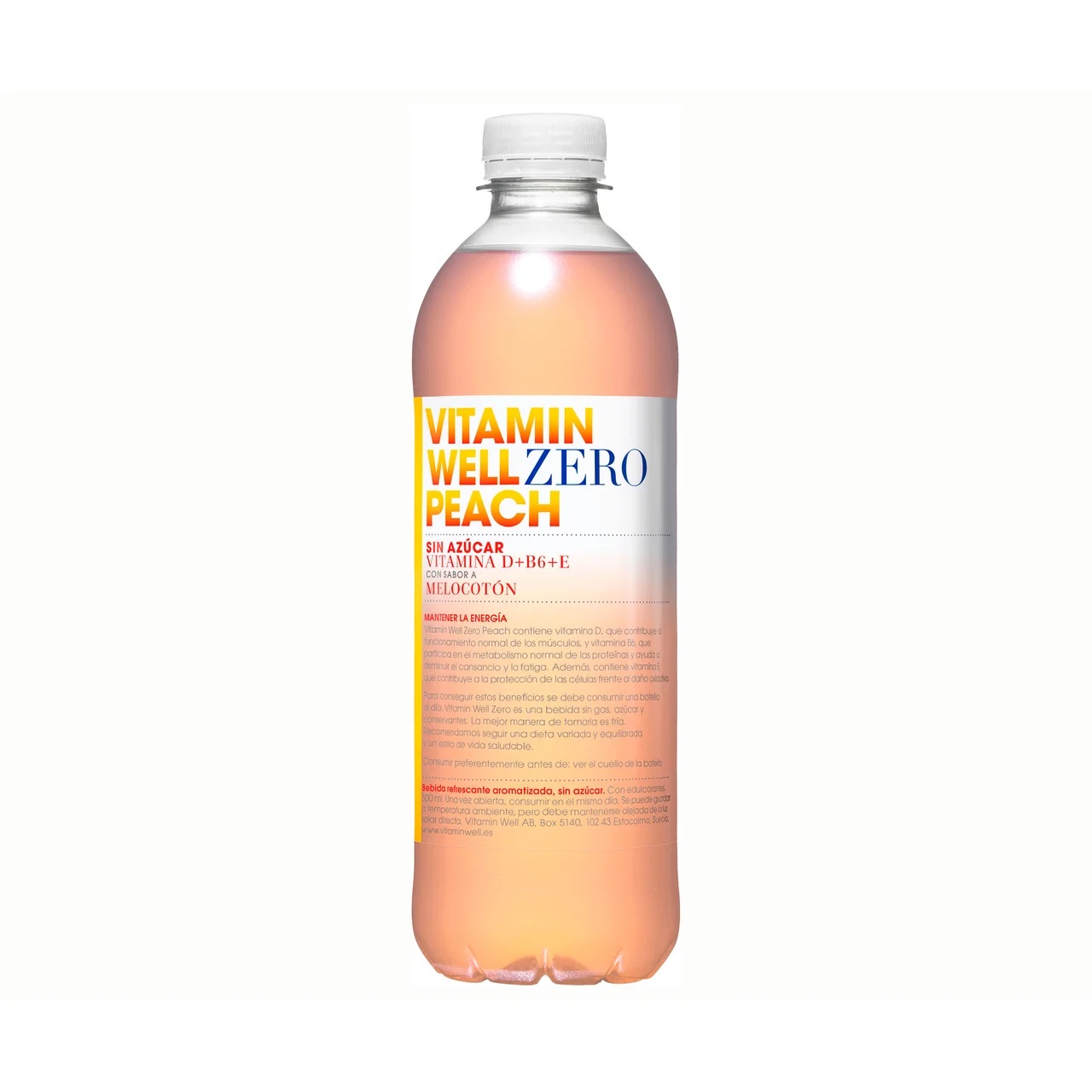 VITAMIN WELL Agua peach zero 50 cl.